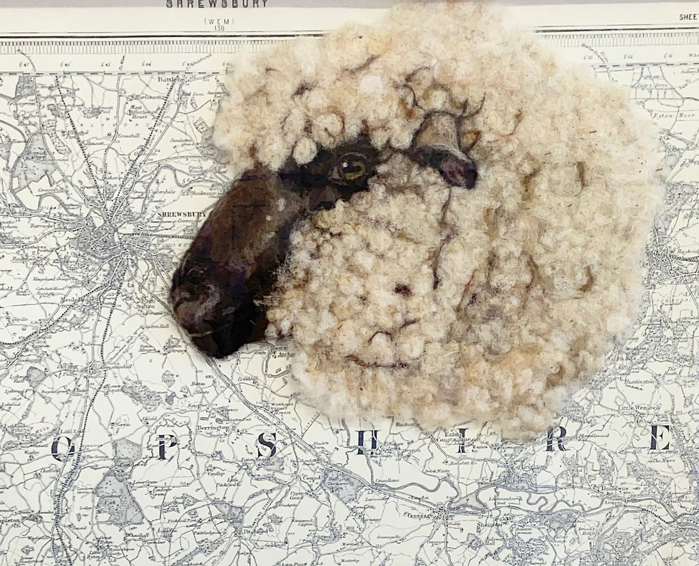 Thumbnail: Handmade Custom Needle Felt Sheep Portrait – Commission Your Own Sheep UK