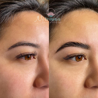 Lamination helps lift and shape the brows