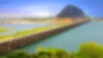 Prakasam Barrage over Krishna River with Indrakeeladri Hill in Vijayawada, Andhra Pradesh.