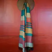 Thumbnail: Travel Towel Fouta Ebony, Red, Blue