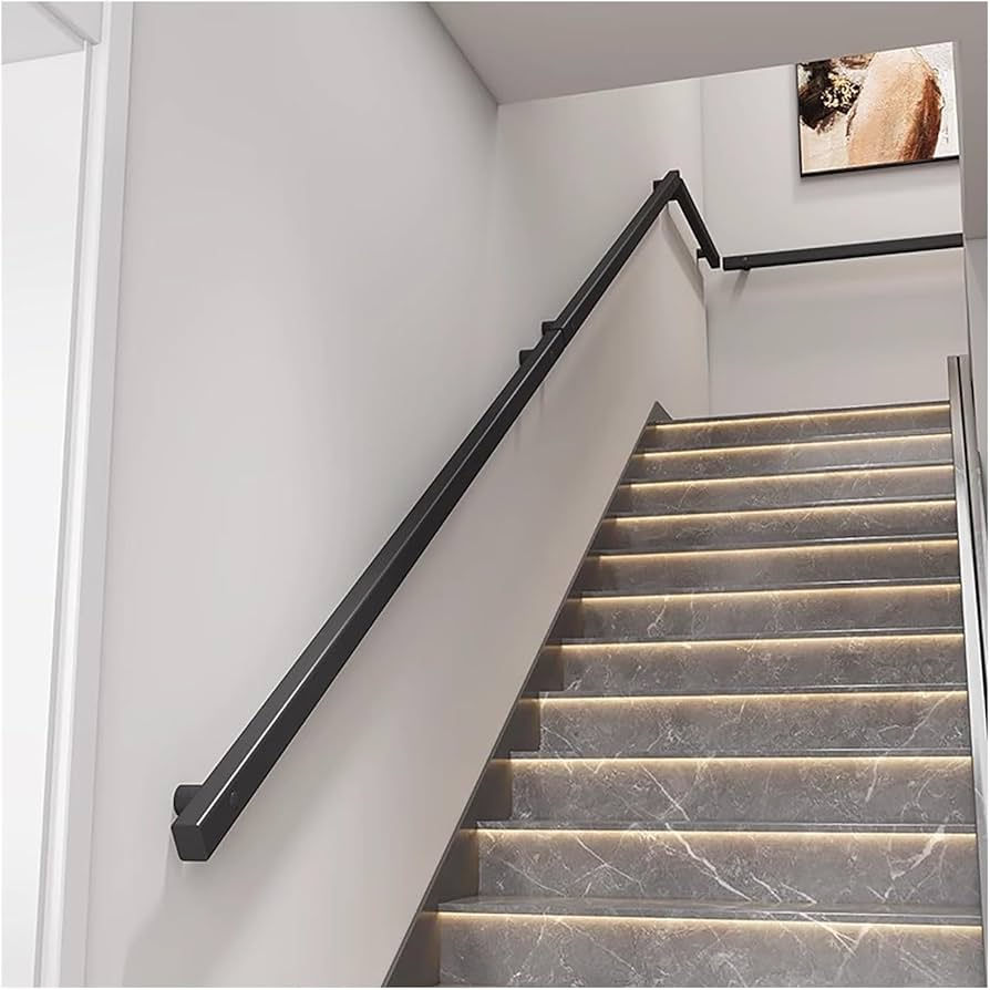 Corner rails provide continuous support through stair landings.