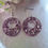 Thumbnail: Handmade silver and purple metallic hoop earrings