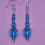 Thumbnail: Handmade blue beaded silver plated, hypoallergenic earrings