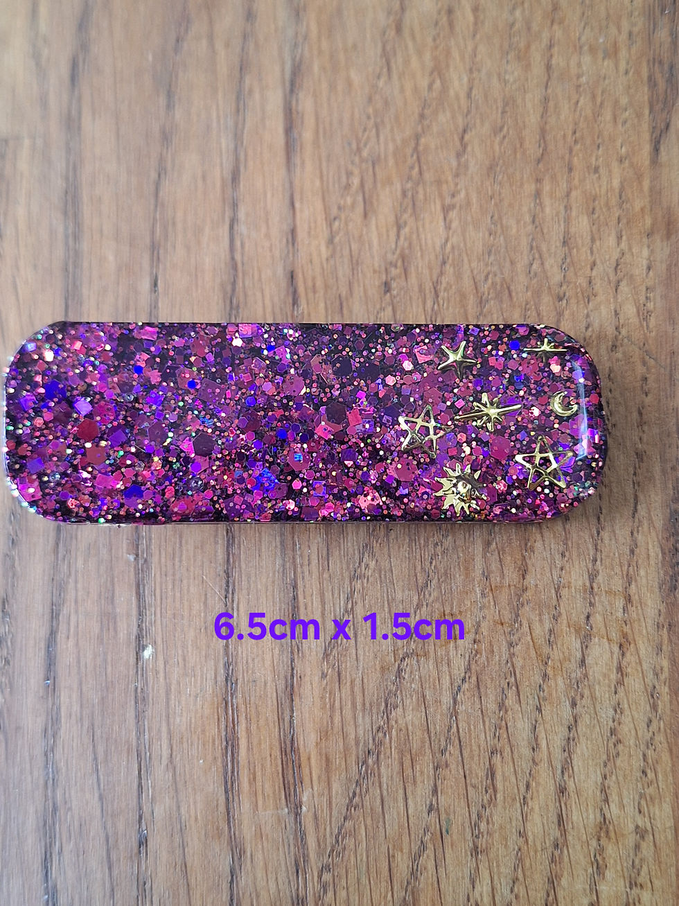 Thumbnail: Handmade pink colour change glitter hair- clip
