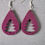 Thumbnail: Handmade pink Christmas tree earrings
