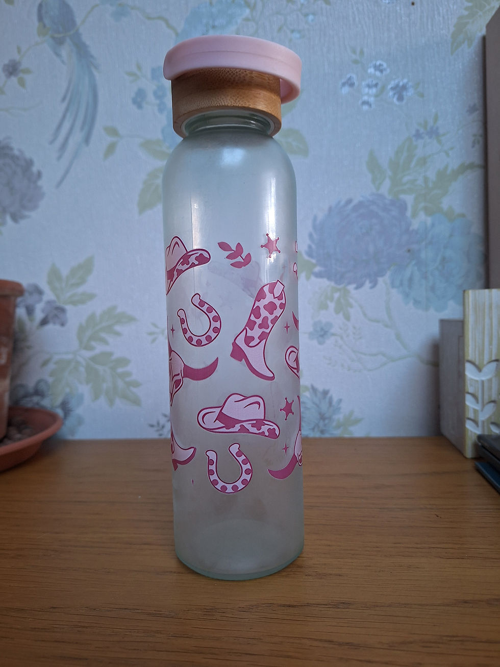 Thumbnail: Cowgirl style glass bottle