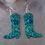 Thumbnail: Handmade aqua glitter cowboy boot  earrings