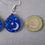 Thumbnail: Handmade blue glitter Christmas bauble earrings