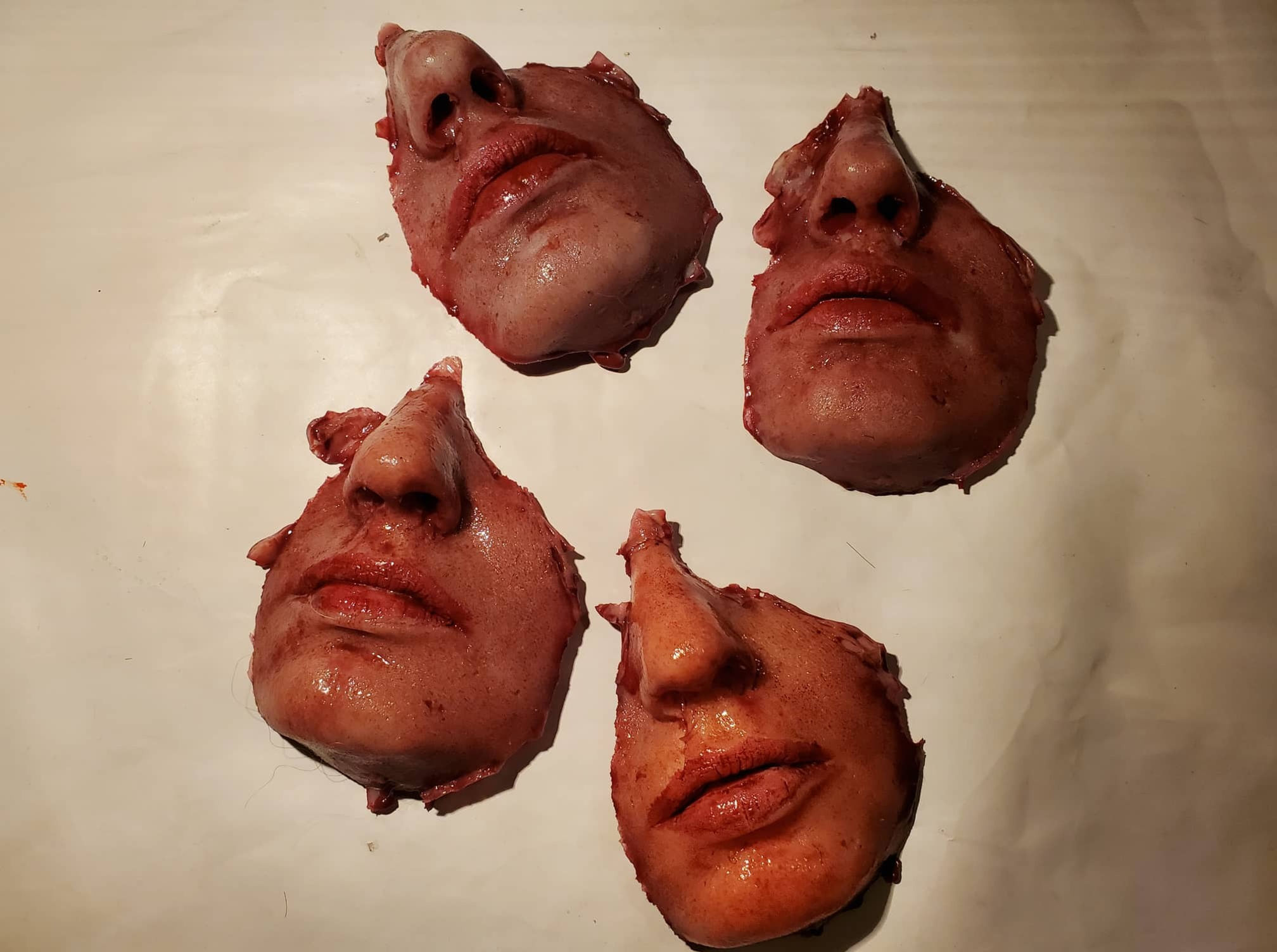 Female face chunk movie prop