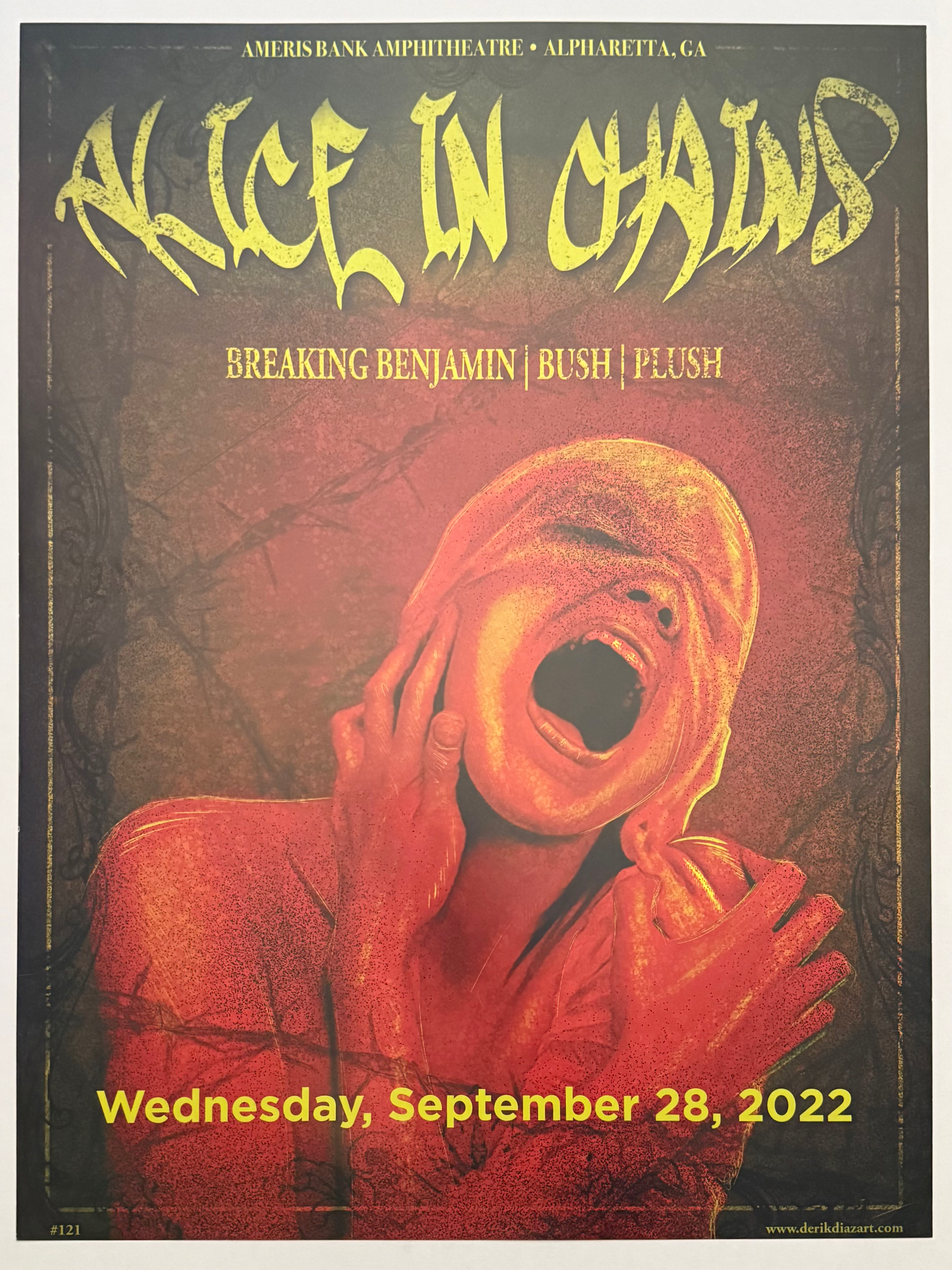 Alice in Chains Concert Music Poster 2022 Alpharetta Breaking Benjamin - 18x24
