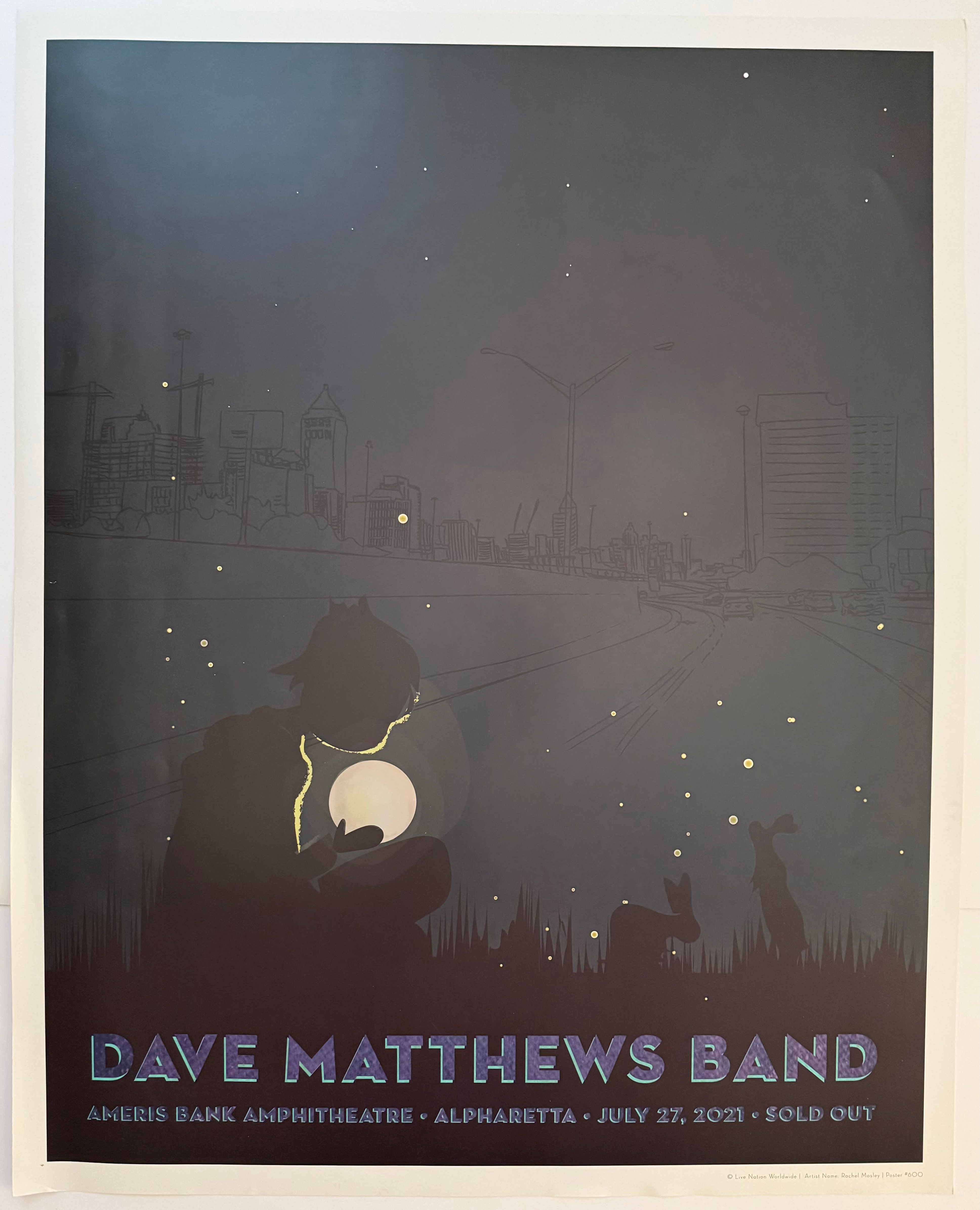 DAVE MATTHEWS BAND CONCERT POSTER (24" X 30") *RARE POSTER* JULY 27, 2021
