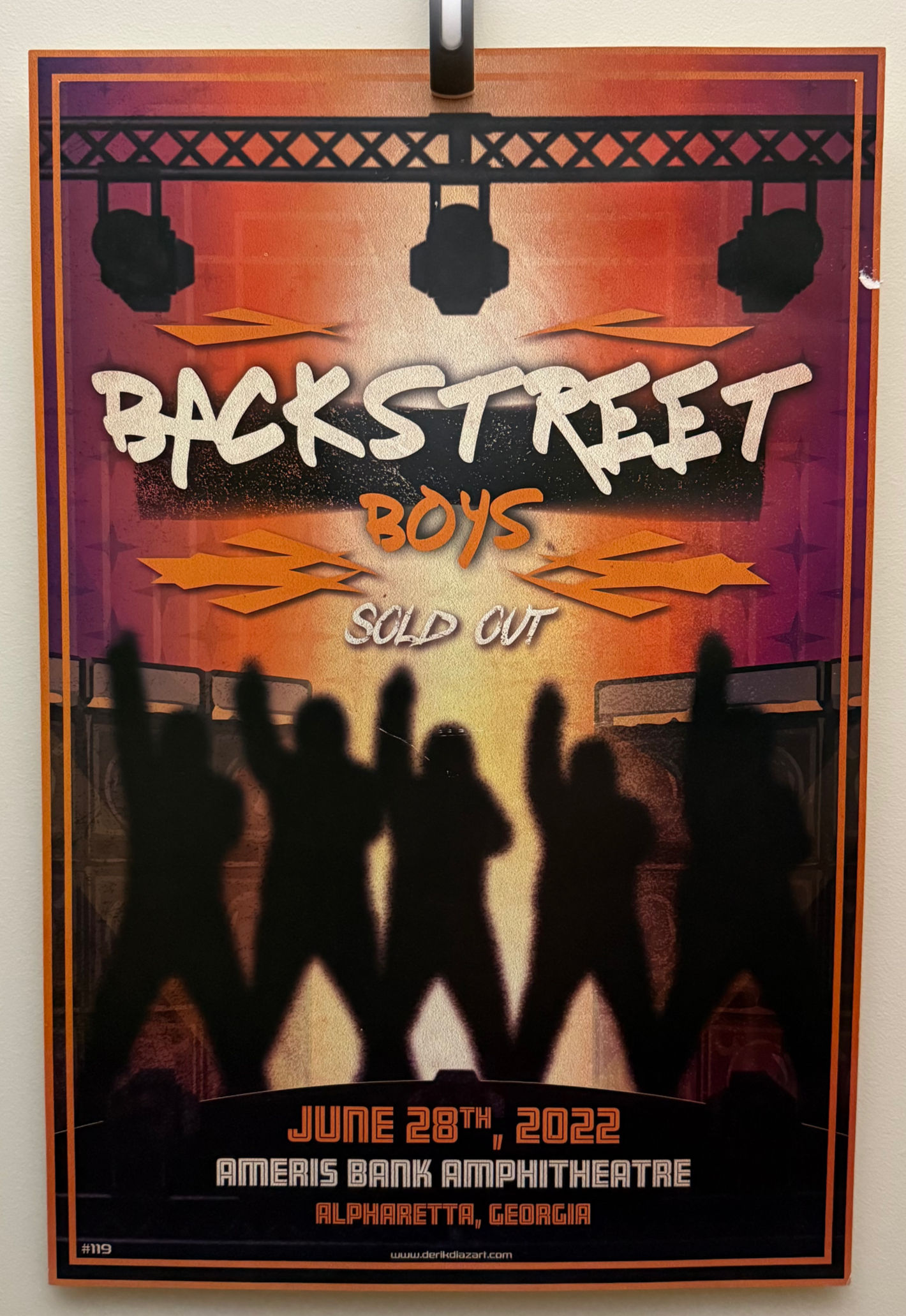 BackStreet Boys June 28, 2022 Tour Poster SOLD OUT Atlanta, GA Uncirculated