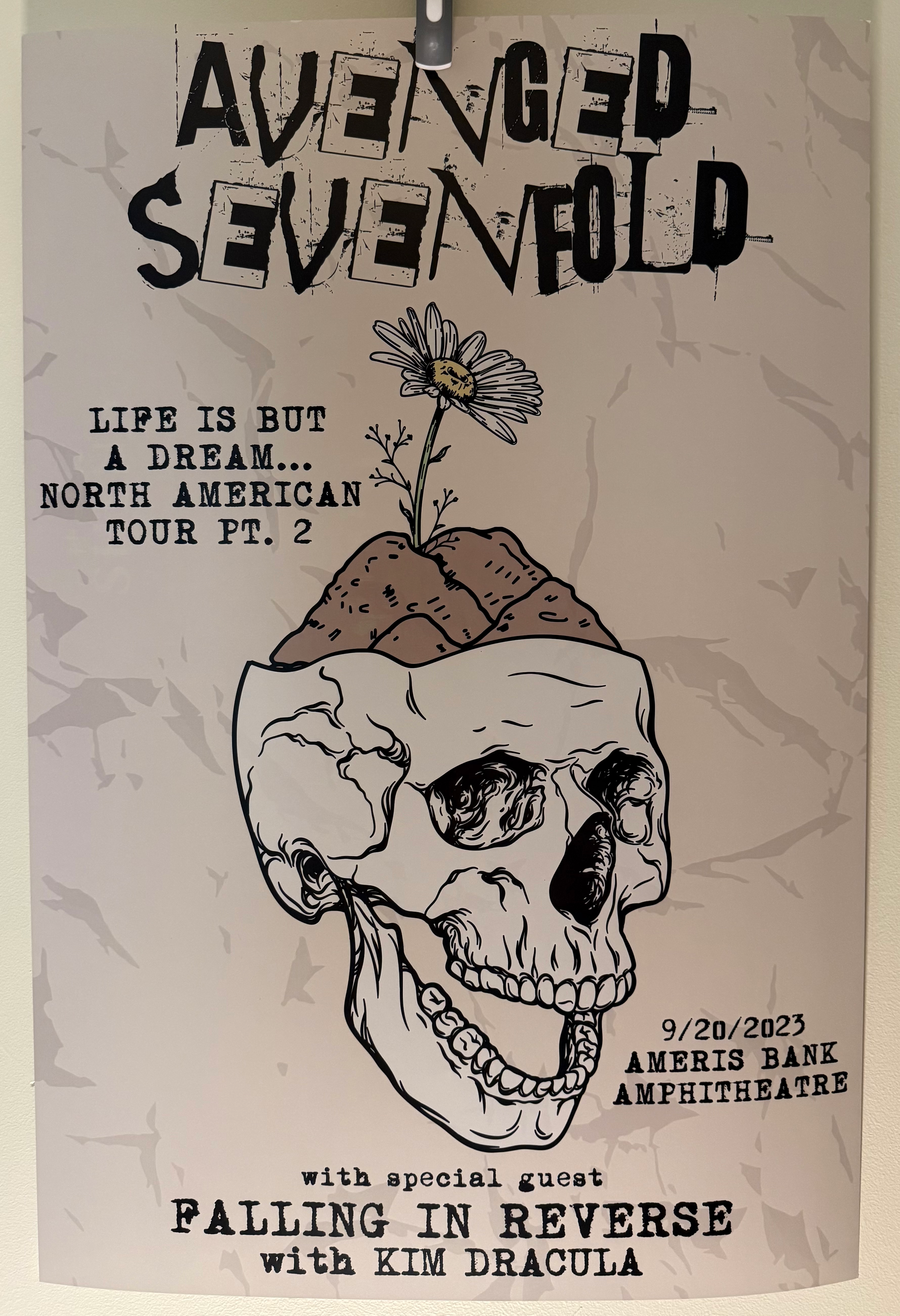 AVENGED SEVENFOLD 2023 Tour Poster, Atlanta, GA Kim Dracula & Falling in Reverse