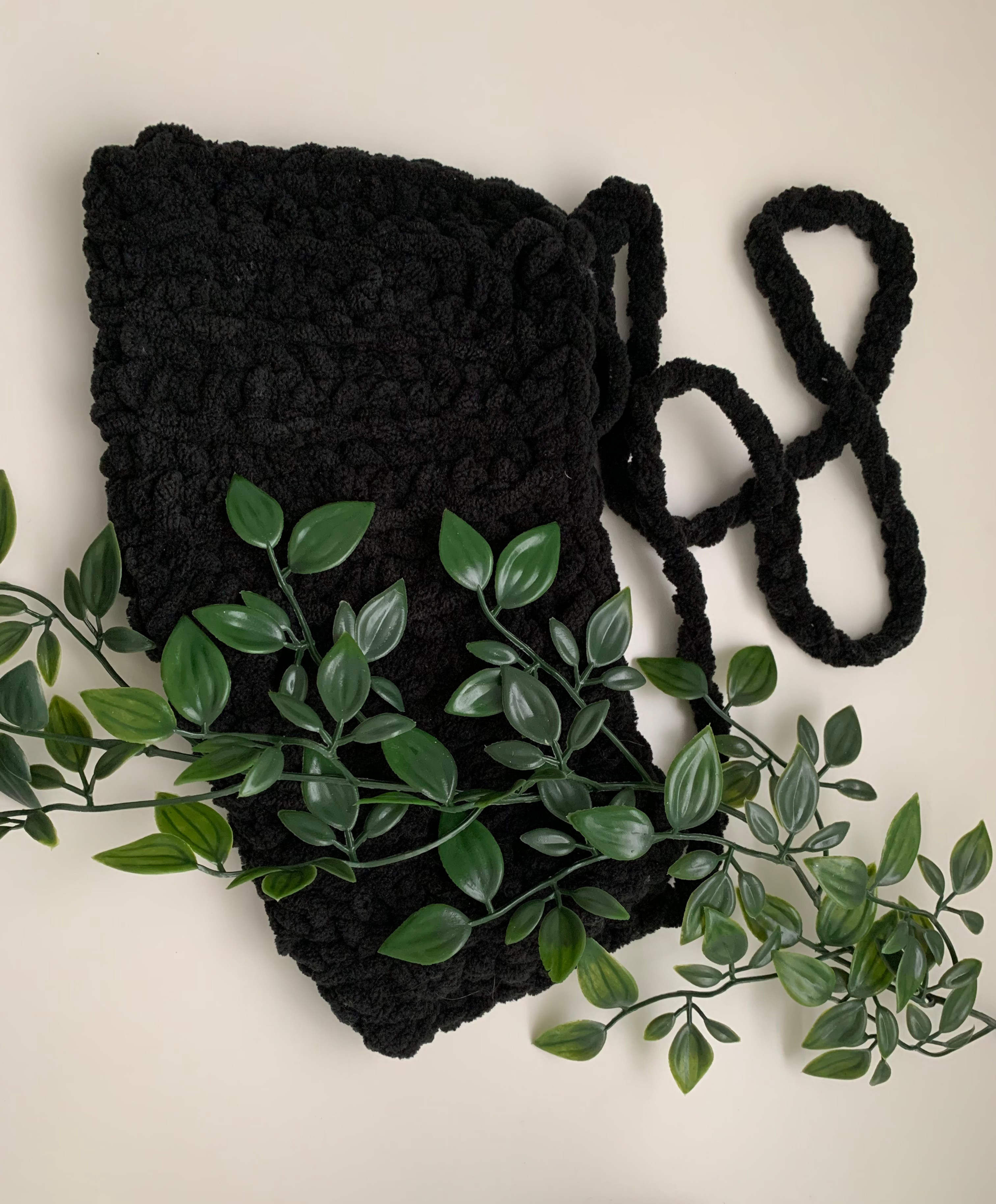 Crocheted Black Purse