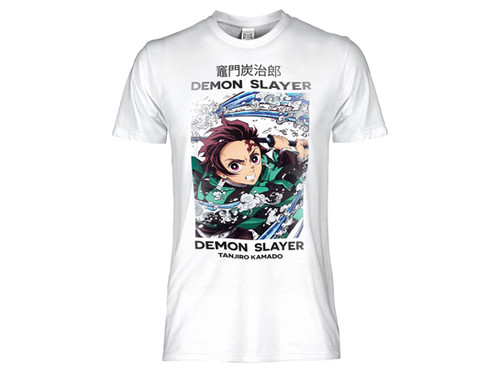 T-Shirt Demon Slayer Tanjiro Kamado Bianca | Wonderwall shop