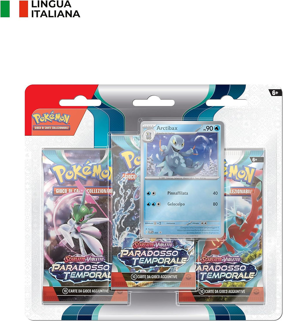 Pokémon Collezione 3 Pack Blister Arctibax Paradosso Temporale (ITA)