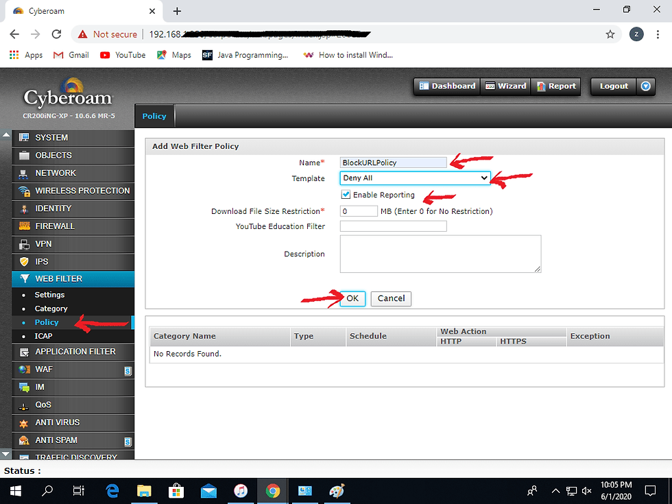 How To Block URL for a Specific User in Cyberoam