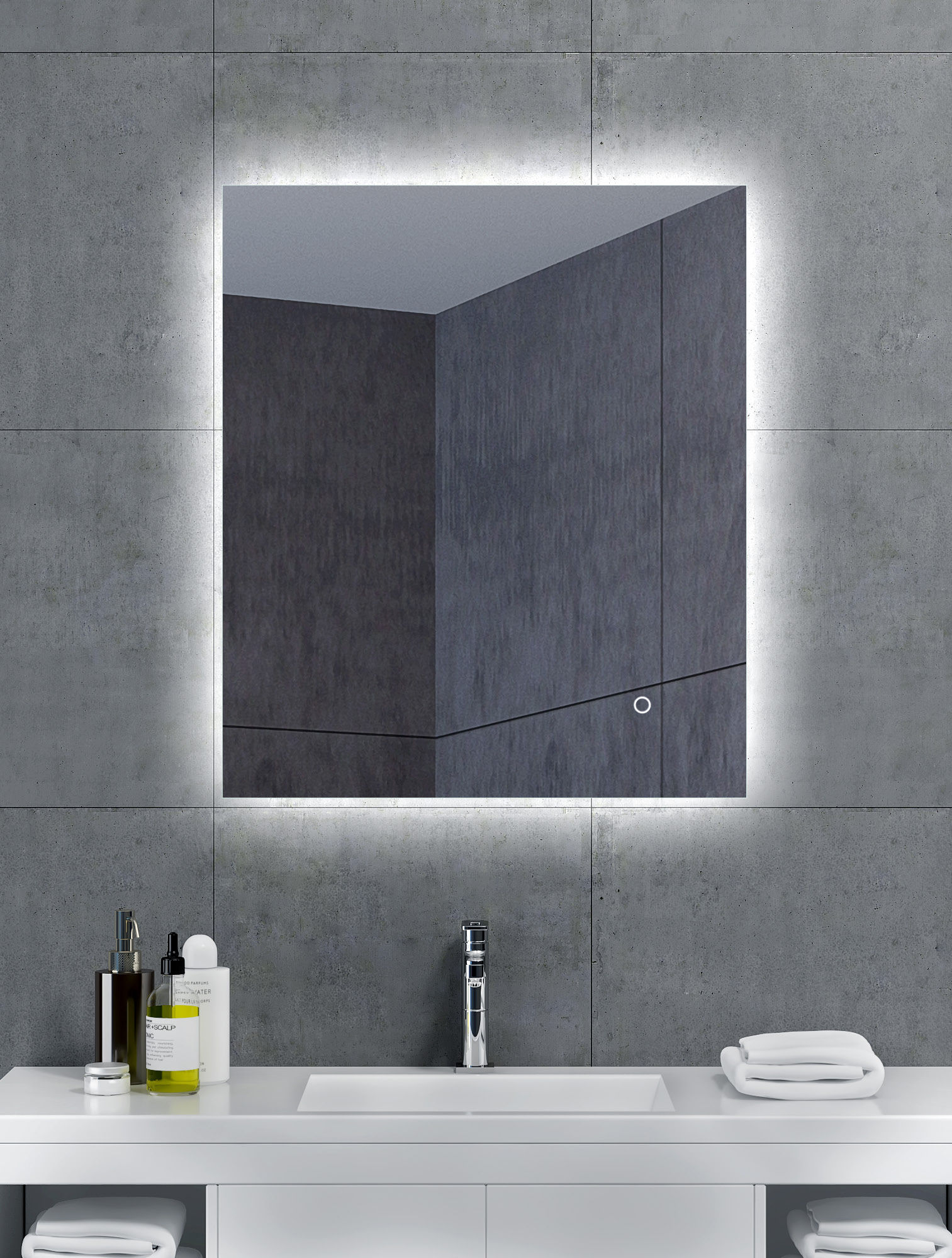 Glass Square Backlit LED Mirror