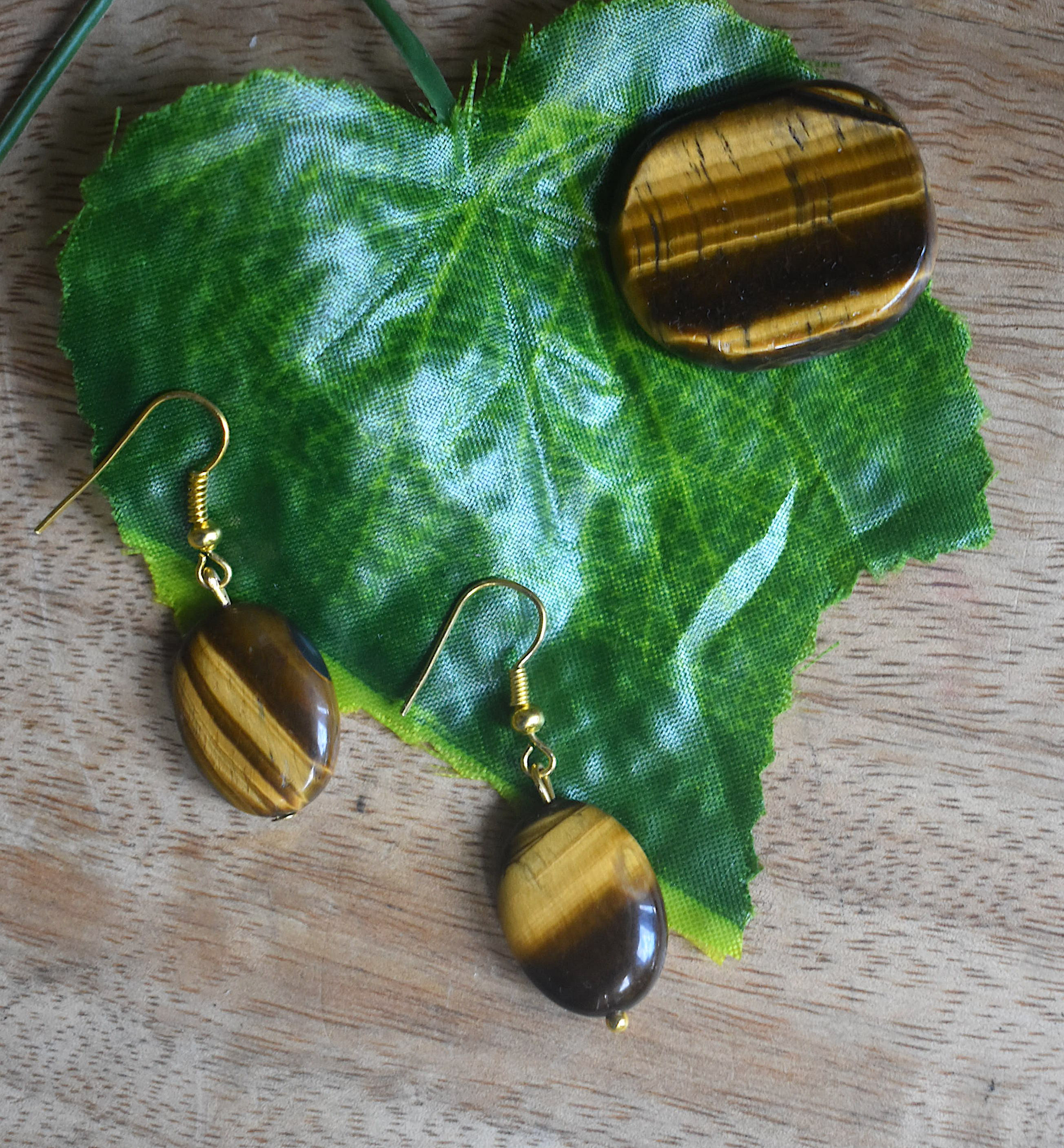 Boucles d!oreilles " Oeil de tigre"