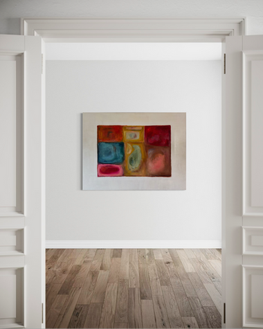 Abstraktes Farbflächen Gemälde bunt