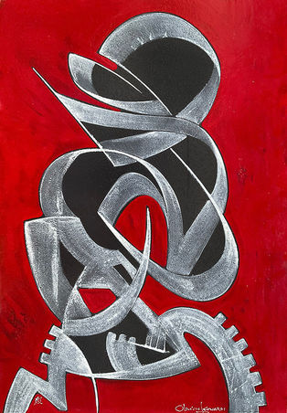 BIOLOGICAL NEMESIS, Vitreous enamel painting on steel plate, 100 x 70 cm, Oliviero Leonardi