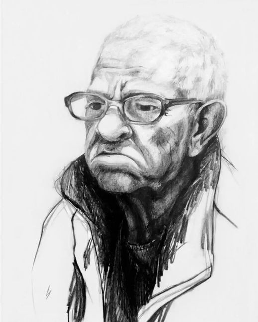 Portret olovka na hameru 100x70cm-Deda - Tijana Tomić, Artist