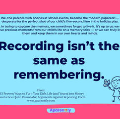 Poster with the text: Recording isn’t the same as remembering.