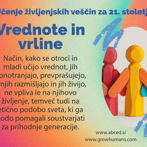 Način, kako se otroci in  mladi učijo vrednot, jih ponotranjajo, prevprašujejo, o njih razmišljajo in jih živijo, ne vpliva le na njihovo življenje, temveč tudi na etično podobo sveta, ki ga bodo pomagali soustvarjati za prihodnje generacije.