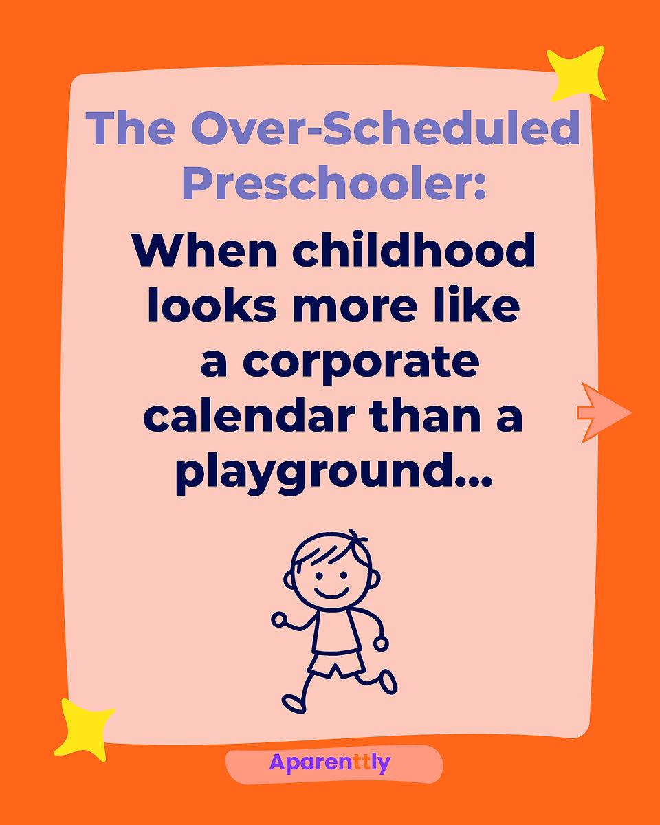 Poster with the text: When childhood looks more like a corporate calendar than a playground.