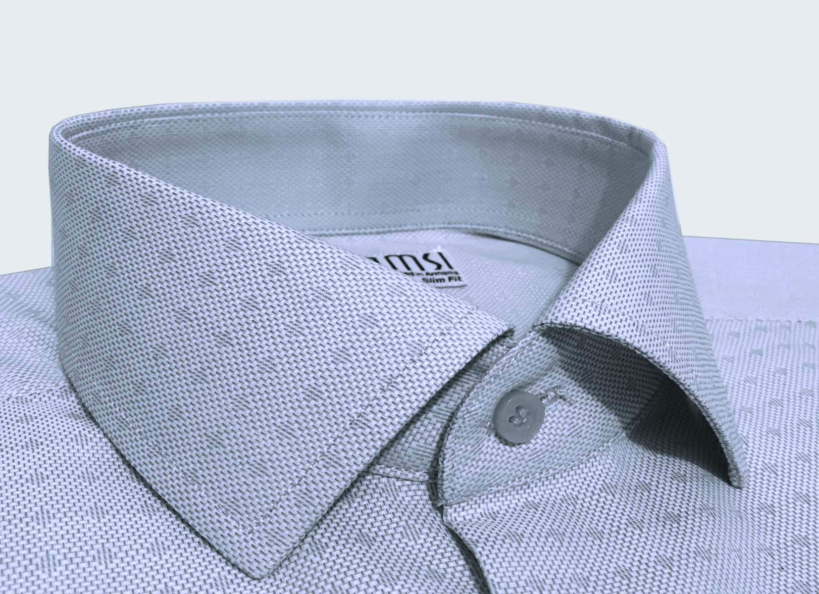 100% բամբակե բաց կապույտ վերնաշապիկ