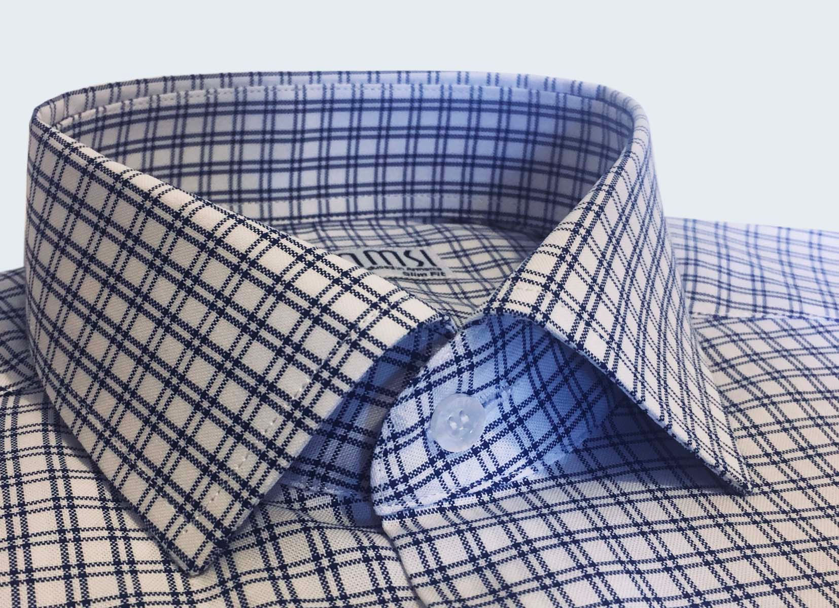 100% բամբակե կապույտ գծավոր վերնաշապիկ