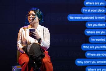 Grace Alai performing in Looking At You as Dorothy at Carnegie Mellon University.