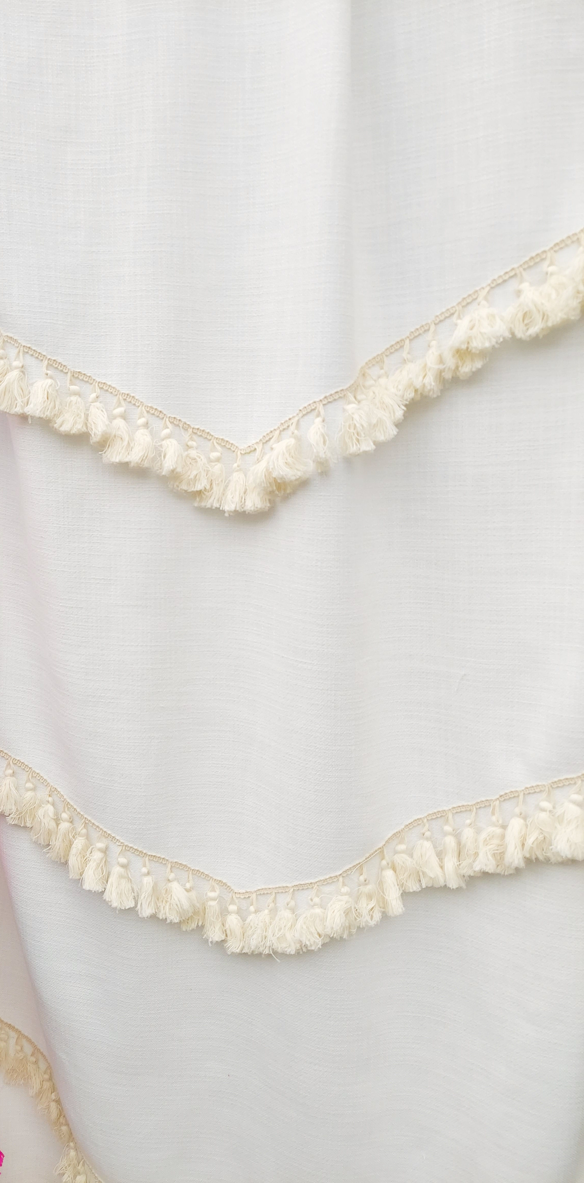 Off-White Fringe Curtain