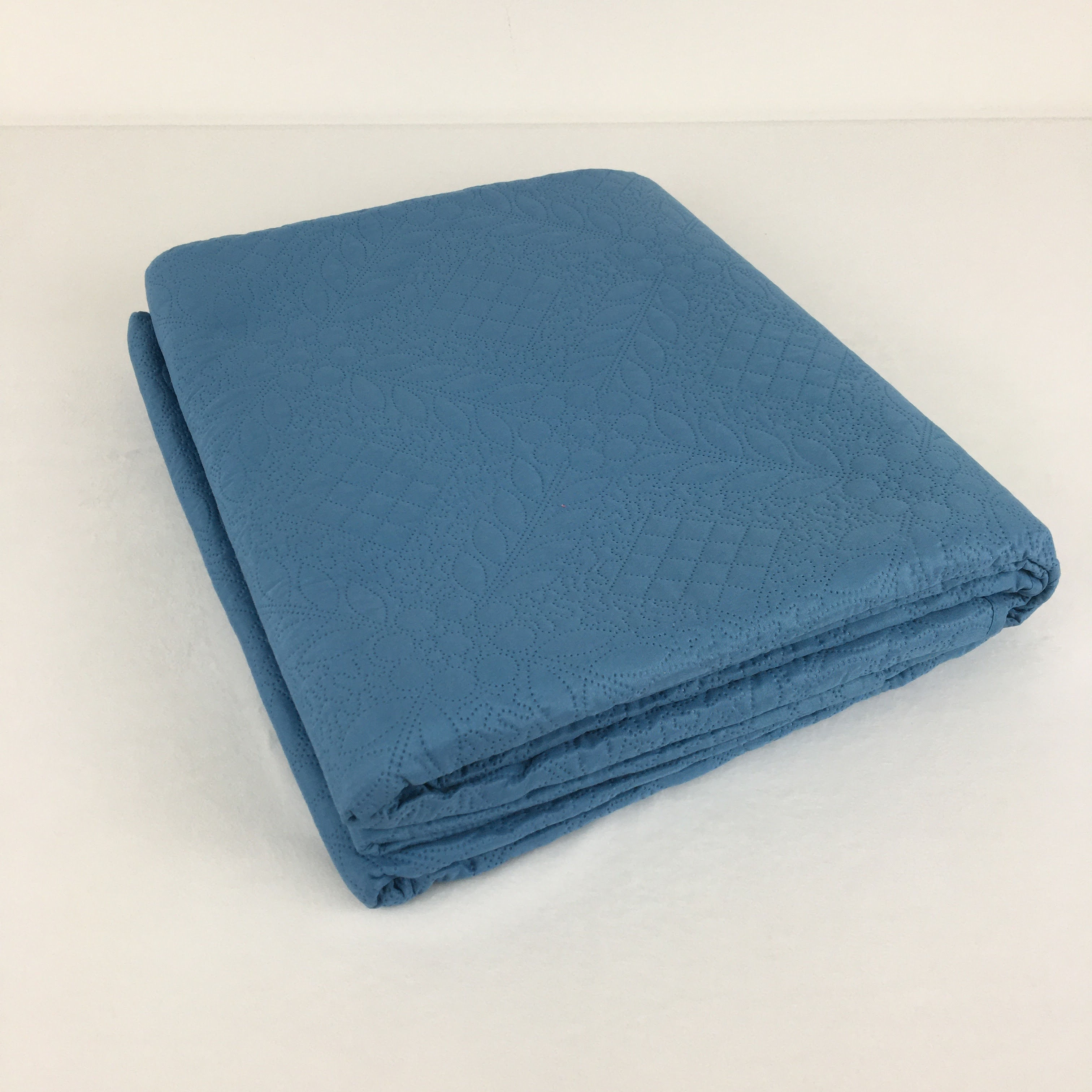 Colcha Azul Casal com porta travesseiros