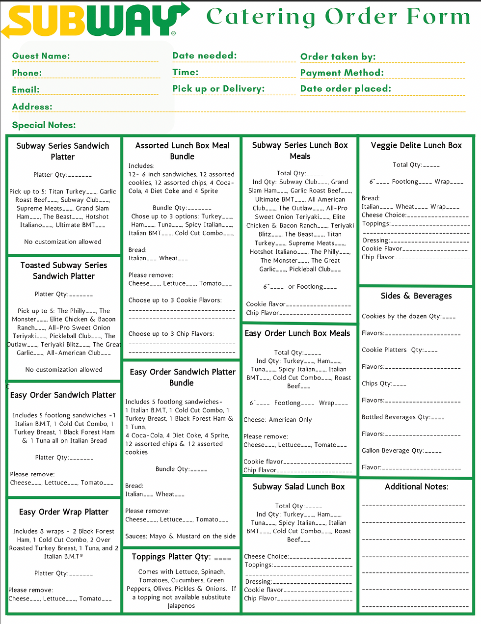 Restaurant Forms | PrintSub restaurant-forms-printsub