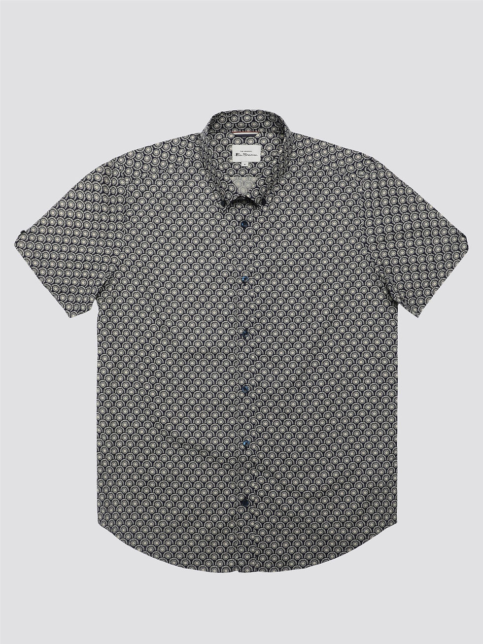 Thumbnail: Ben Sherman Blue Geo Print Shirt - short sleeve