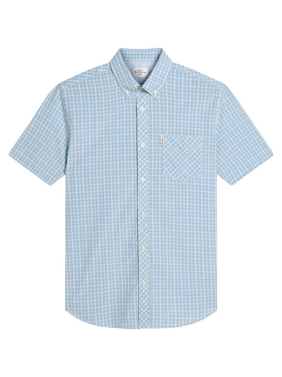 Thumbnail: Ben Sherman "Lake Blue" House Check Shirt - short sleeve