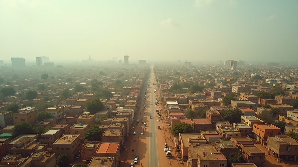 Vue panoramique d'une ville africaine en pleine expansion