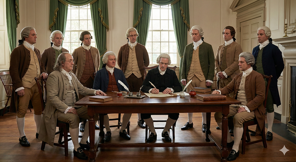 The signing of the Declaration of Independence