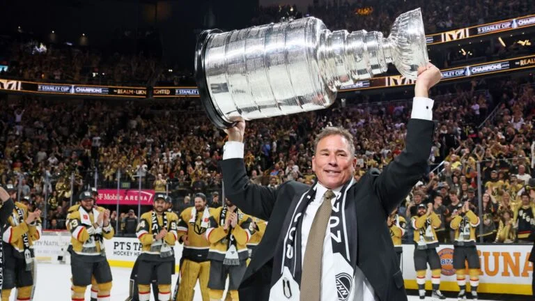 Bruce Cassidy lifts Stanley Cup Trophy