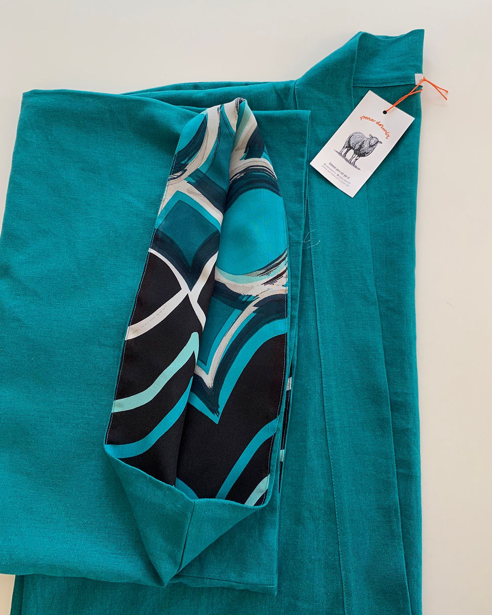 Thumbnail: Kimono Kyoto curto linho Esmeralda