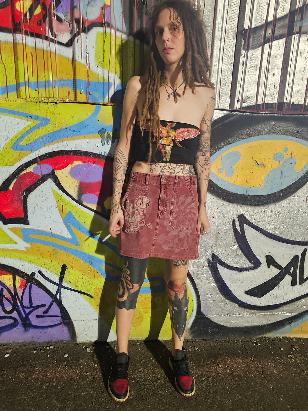 Thumbnail: SªỊNT.MỤƏRTO X AMERICAN EAGLE D-STRESSED SKIRT 