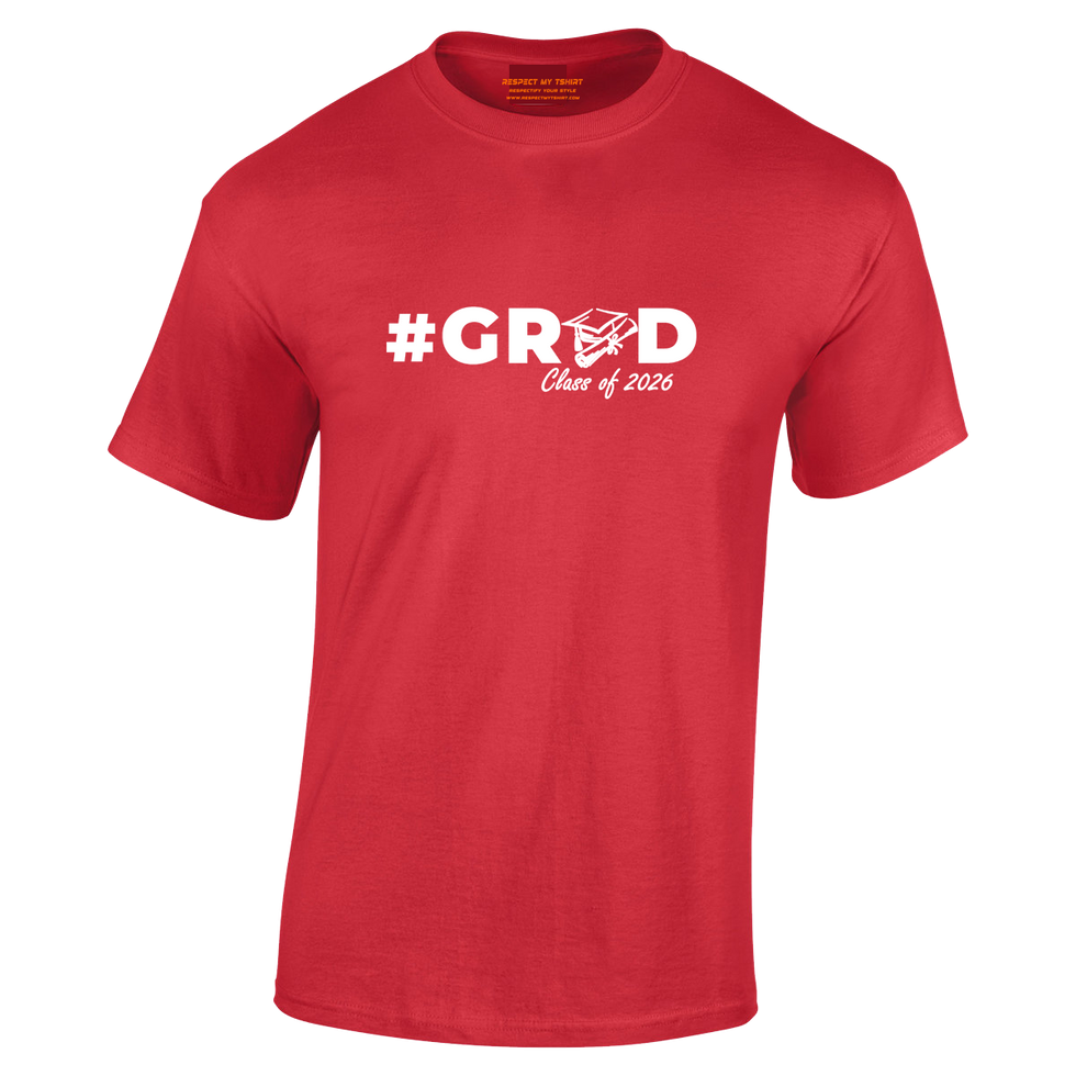Red #Grad: Class of 2026 tshirt