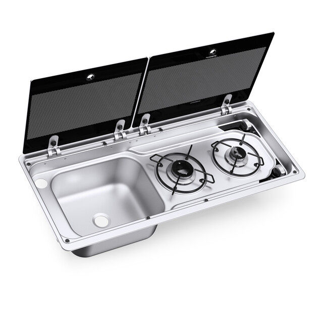 Einbau Koch-/ Spülkombination MO9722L AM 2-flammig Spüle links 76 x 32,5 cm