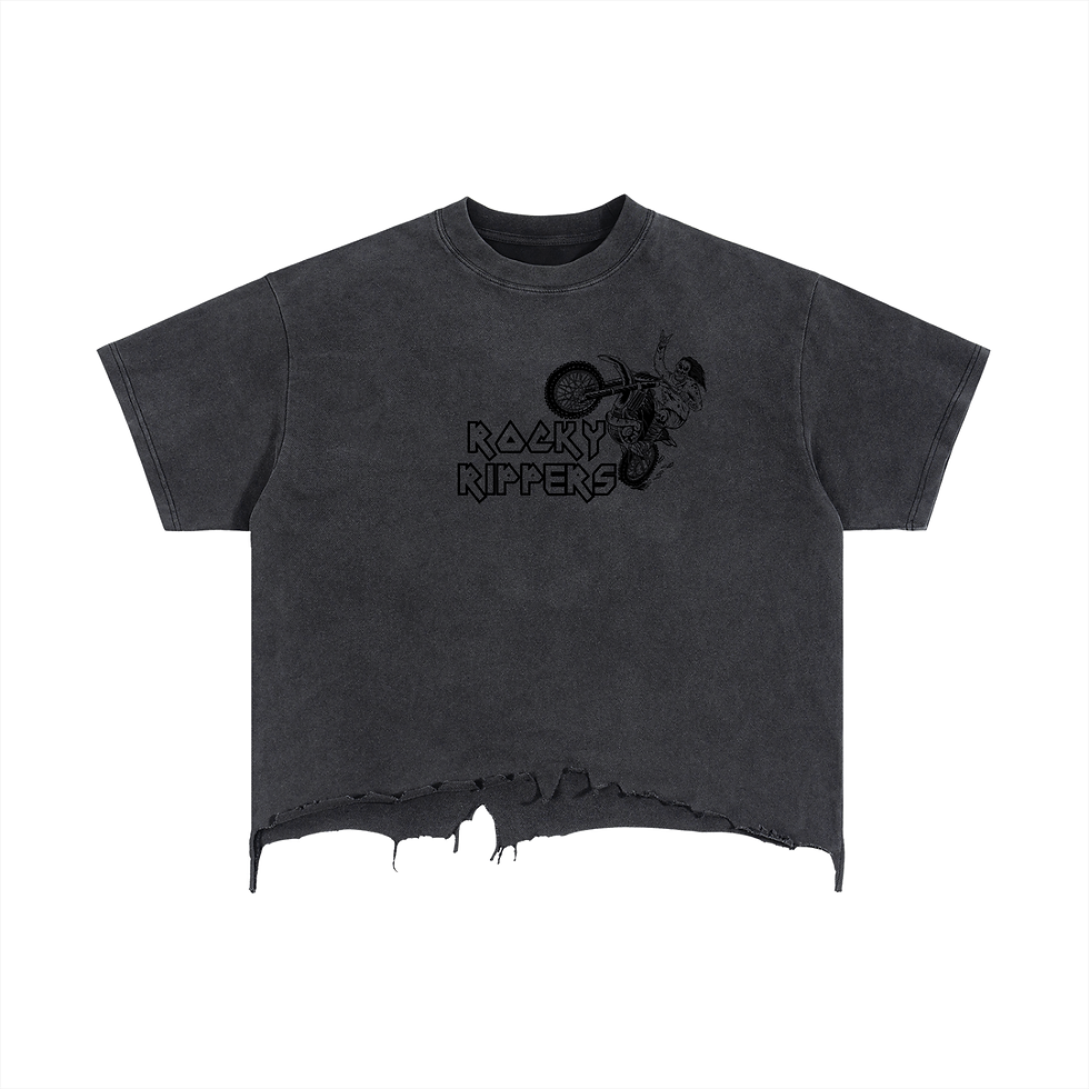 Thumbnail: Vintage Wash Boxy Distressed Hem T-Shirt