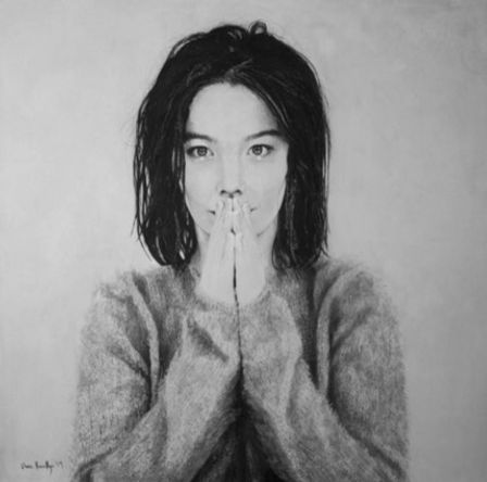 ink painting  bjork album cover