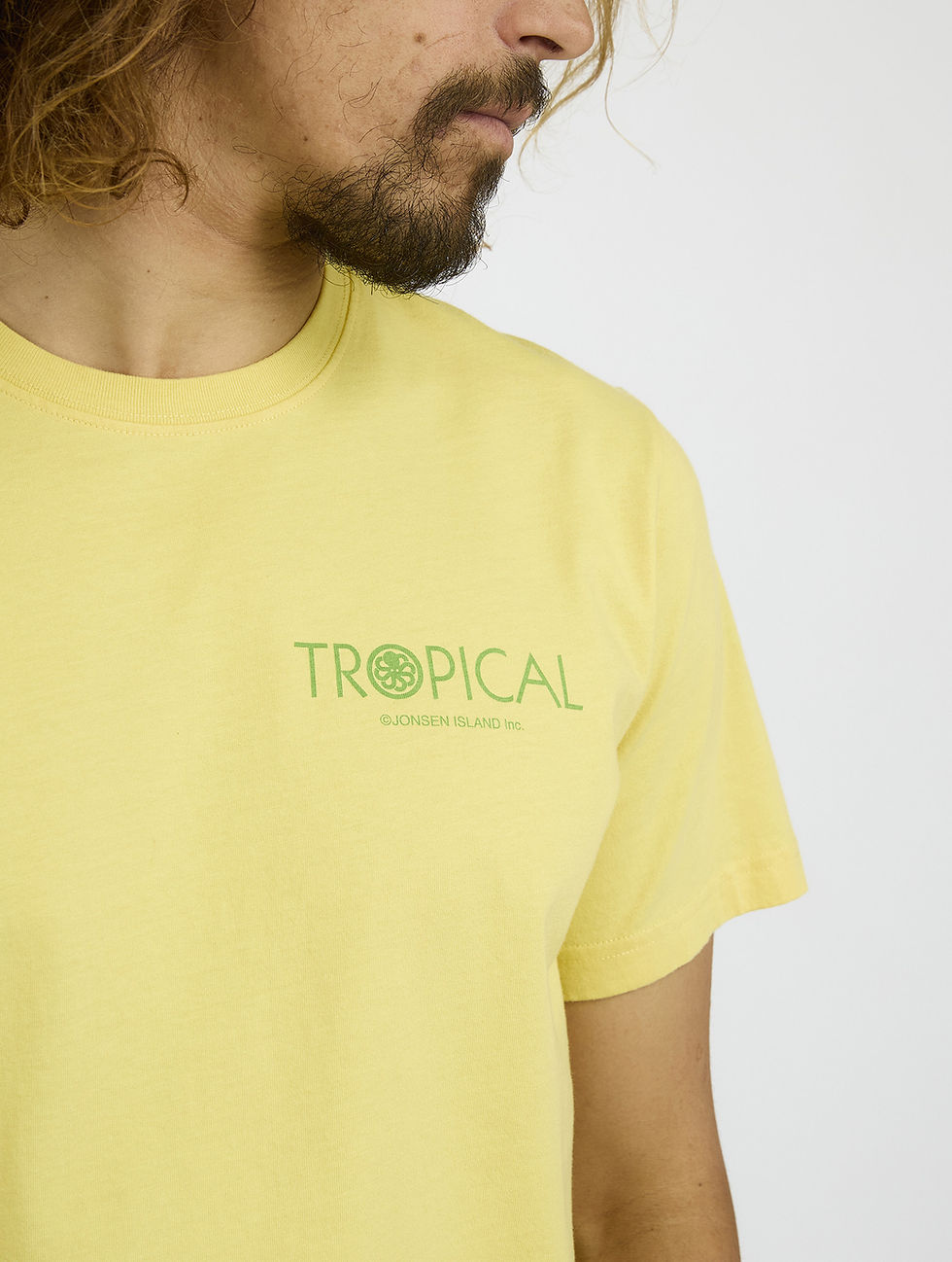 Miniature : T-SHIRT CLASSIC TROPICAL PALM YELLOW