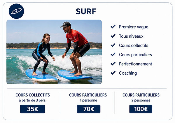 cours de surf à six fours les plages