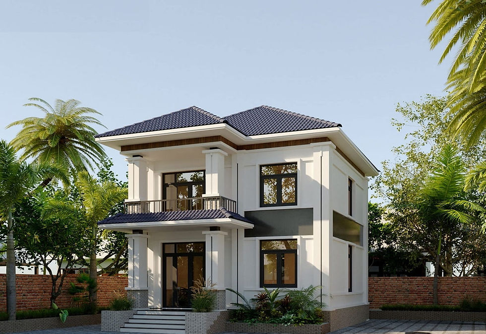 Đặc điểm mẫu nhà vuông 2 tầng 80m2