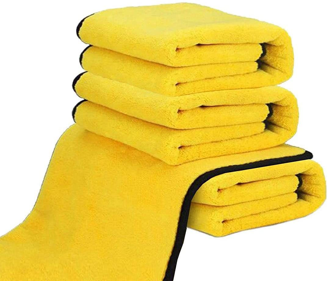 Heavy Microfiber Grey | Yellow-Pack of 4